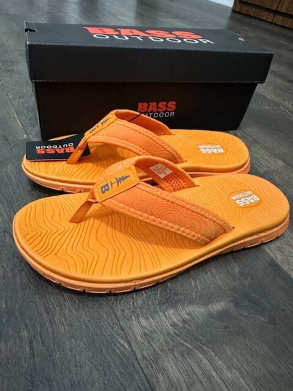 Bass Outdoor Mens Topo Thong Everyday Orange Sandal Boat Shoe 8.5 Flip Flops